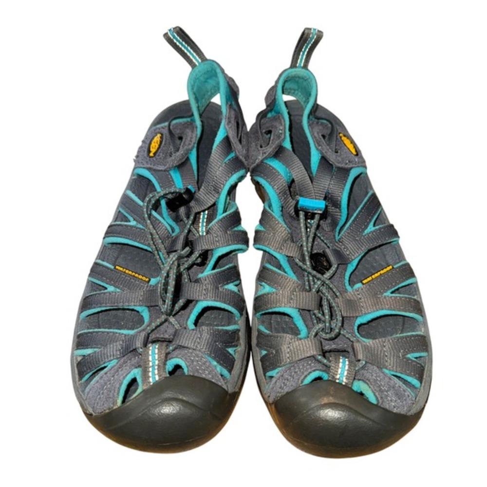 KEEN Whisper Womens 8 Pre-Owned Waterproof H2 Water Sandals Gray Teal Trail Shoe